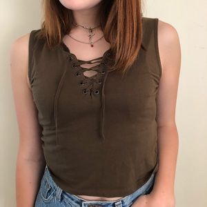 Tie Up Army Green Tank